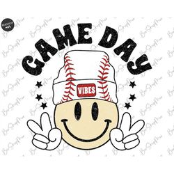 Game day Smile Face baseball PNG, Game Day Mom Png, Mom Png, Sublimation Design, Game Day Png, Girl Png