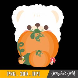 Bear Pumpkin Png, Halloween, Thanksgiving Png File, Digital Download