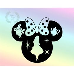 Alice in Wonderlandd Svg Png, Alice Cricut Svg, Alice Svg, Princess Mouse Ear Designs, Silhouette, Vinyl Cut Fle, Clipar