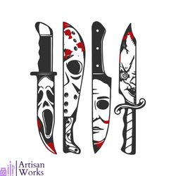 Horror Movie Characters In Knives SVG Cutting Digital File