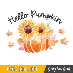 Sublimation Hello Pumpkin Png, Fall Png, Autumn Png, Thankful Png, Sublimation Design, Digital Download