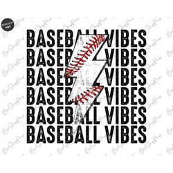 Retro Baseball Vibes Lightning Bolt PNG, Baseball Sublimation Png, Baseball Vibes Png, Retro Png, Baseball Sublimation S
