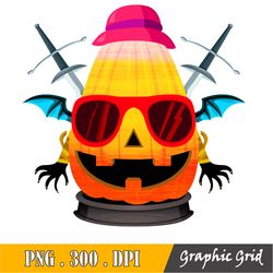 Cute Spooky Pumpkin Png , Halloween Pumpkin Clipart, Instant Download
