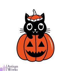 Cat And Pumpkin Halloween SVG Happy Fall SVG Cricut File