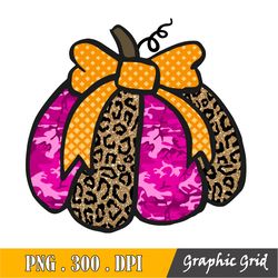 Pink Camo Leopard Glitter Pumpkin Fall Png, Camo Leopard Glitter Pumpkin Png Thanksgiving Sublimation Design Digital Dow