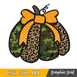 Camo Leopard Glitter Pumpkin Fall Army Png