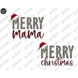 Merry Christmas leopard Png, Merry Mama Bufallo Png, Christmas Cut File, Digital Download