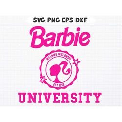 Barbie University Willows Wisconsin Est 1959 SVG Cutting File: Ideal for Innovative DIY Projects on Cricut, Glowforge, S