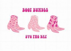 Cowboy Boot Bundle ,SVG DXF PNG,3 Digital Images Included Disco Cowgir