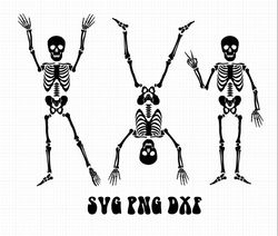 Groovy Fun Skeleton SVG PNG DXF Halloween Spooky Digital Files for Shi