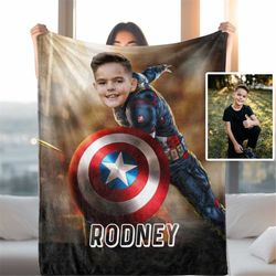 custom face blanket, personalized iron man funny blanket, custom baby blanket, own photo blanket, warm office blanket, p