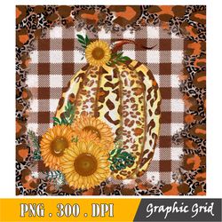 Pumpkin Leopard Sublimation Png, Pumpkin Sunflower Leopard Png, Hello Fall Sublimation Design Download, Fall Png, Sublim