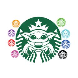 Baby Yoda Starbucks Logo Svg, Trending Svg, Baby Yoda Svg, Yoda Svg, Cute Yoda Svg, Yoda Starbucks Svg, Starbucks Svg, S