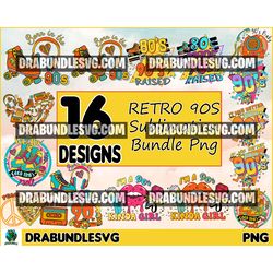 16 Retro 90s PNG Bundle, Retro Sublimation Bundle, Retro PNG for shirts , Trendy png bundle, Boho retro png, popular png