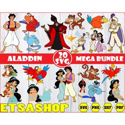 20 Aladdin svg, Aladdin svg bundle, disney svg, Cricut, Clipart, Digital Download, High quality, Instant download