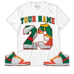 Shirt To Match Dunk High Chenille Swoosh - Custom Name Number 23 Drip Shoes - Chenille Swoosh Gifts Unisex Matching T-Sh
