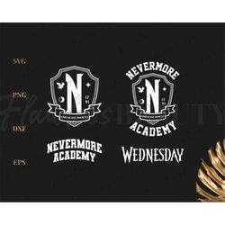 Wednesday, Nevermore, Halloween Black t shirt SVG Bundle, Cricut cut file Svg, Png, Dxf, Eps, Digital Download