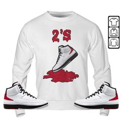 Shoes Dripping Unisex Sneaker Shirt Match 2 Chicago Varsity Red Tee, Jordan Retro 2 Chicago Hoodie, T-Shirt, Sweatshirt