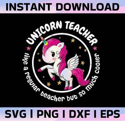 Unicorn Teacher Like a Regular Teacher but so much Cooler PNG File Sublimation