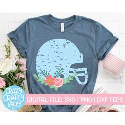Grunge Floral Football Helmet SVG, Sports Cut File, Distressed, Toddler Design, Kids' Shirt SVG, Girl, Mom, dxf eps png,