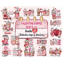 22 Valentine Coffee With Sweets Png Bundle, Valentine Coffee Png, Valentine Drinks Png, Latte Drink Png, Coffee Lover, V