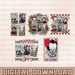 Bundle Horror Characters Tarot Cards Png, Horror Movie Killer Png, The Ghostface The Slasher The Camper Png
