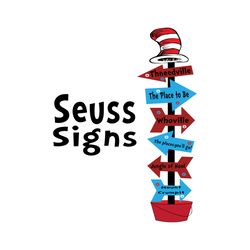 Dr Seuss Signs Svg, Dr Seuss Svg, Cat In The Hat Svg, Reading Svg, Seuss Signs Svg, Thing 1 Thing 2 Svg, Dr Seuss ABC Sv
