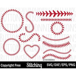 softball stitching svg, baseball stitching svg, cutting file, stitching svg, all stars svg, eps, dxf, png, cricut, silho