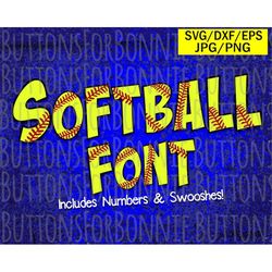 softball font, svg font, cutting file, seams, stitching, kids shirt design, softball shirt, personalize, team member, na