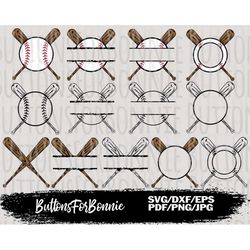 baseball svg, monogram, baseball team, baseball player, baseball bats, cut file, crossed bats, baseball decal, shirt des