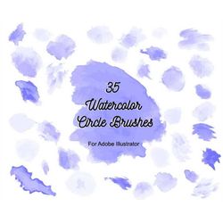35 Watercolor Circle Brushes for Adobe Illustrator