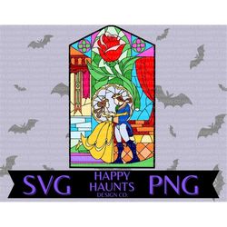 Enchanted stained glass SVG, easy cut file for Cricut, Layered by colour