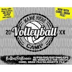 volleyball camp svg, volleyball svg, camp svg, digital cutting file, cricuit, shirt design, volleyball emblem, volleybal