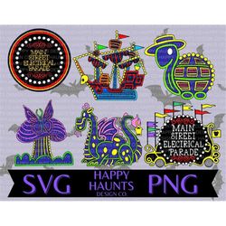 Electrical parade SVG, easy cut file for Cricut, Layered by colour