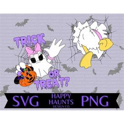 Trick or treat girl duck SVG, easy cut file for Cricut, layered by colour