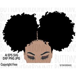 Afro SVG, Black Lady SVG, natural hair svg, curly hair svg, afro vector, afro clipart, black lady clipart, hair clipart,