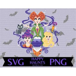 Sanderson sisters SVG, easy cut file for Cricut, Layered by colour