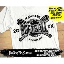 Softball svg, template, Softball mom svg, Softball shirt svg, cut file, iron on, cricut, name, Softball decal, Softball