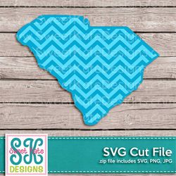 South Carolina with Chevron Pattern SVG JPG PNG Scrapbook Die Cut Heat Transfer Vinyl Cut Silhouette svg Cricut svg usa
