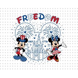 Freedom Svg, Mouse Couple Svg, Fourth Of July Svg, Independence Day Svg, Patriotic Svg, July 4th Svg, America Flag Svg,