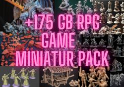 175 GB Rpg Game Miniatur Pack Stl Bundle , 3d Model STL pack , 3d Figure STL bundle , Digital download