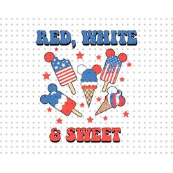 Red White Sweet Png, Mouse Ice Cream Png, Happy 4th Of July Png, Independence Day Png, Patriotic Png, Fourth Of July Png