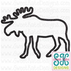 moose silhouette applique machine embroidery file 2 sizes instant download with svg cut file
