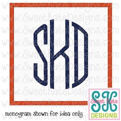 simple square frame 3' 4' 5' applique machine embroidery file 3 sizes monogram instant download with svg cut file