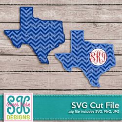 Texas with Monogram Option Chevron SVG JPG PNG Scrapbook Die Cut Heat Transfer Vinyl Cut Cricut svg Silhouette svg usa I