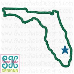 florida applique machine embroidery file 3 sizes instant download with svg cut file