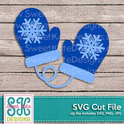 Snowflake Mittens SVG JPG PNG Scrapbook Die Cut or Heat Transfer Vinyl Cut Cricut svg Silhouette svg Instant Download Sw