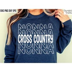 Cross Country Nonna Svg | Track Grandma Svgs | Sports Season Cut Files | Running Quote | T-shirt Designs | High School T