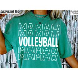Volleyball Mamaw Svg | Volleyball Grandma T-shirt | Vball Season Cut Files | Sports Family Tshirt Quote | High School Sp
