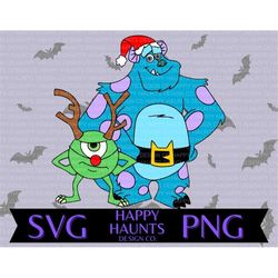 Merry monsters SVG, easy cut file for Cricut, Layered by colour